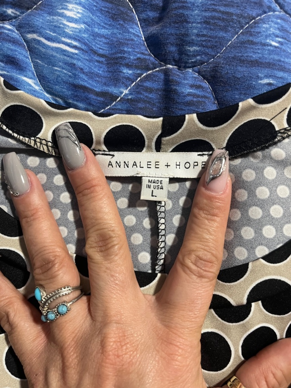Annalee + Hope Black and White Polka Dot Blouse